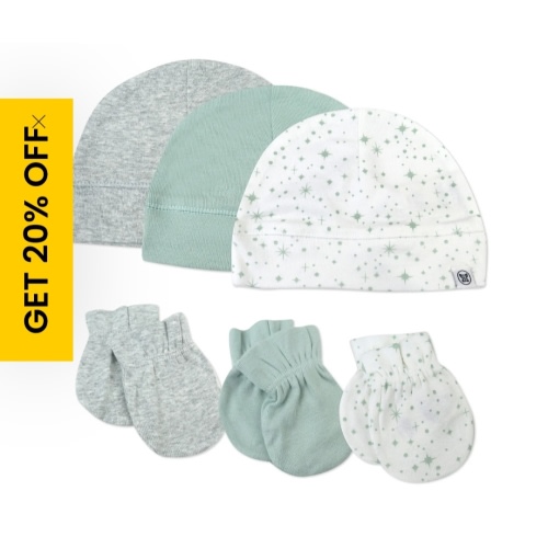 6-Piece Organic Cotton Mitt and Hat Set | Honest Baby Clothing