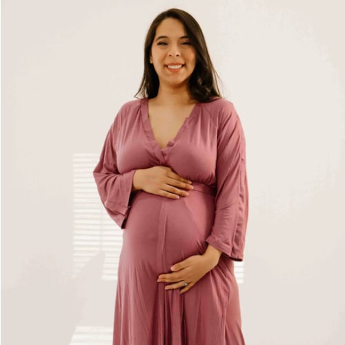 Amelia Labor & Postpartum Gown in Dusty Rose – Lila