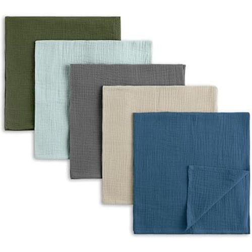 Muslin Receiving Blankets, Neutral Blanket Swaddling for Newborn Boys and Girls, 5 Pack Breathable and Skin-Friendly Swaddle Wrap for Infant Baby (Graceful Colors)