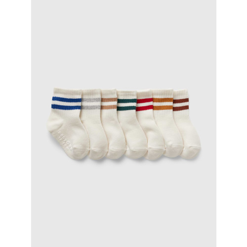 Baby & Toddler Varsity Stripe Quarter Crew Socks (7-Pack)