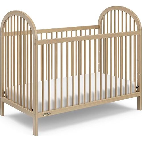 Graco Olivia 3-in-1 Convertible Crib (Driftwood) – GREENGUARD Gold Certified, Converts to Daybed and Toddler Bed, Fits Standard Full-Size Crib Mattress, Adjustable Mattress Height, Easy-to-Match Style