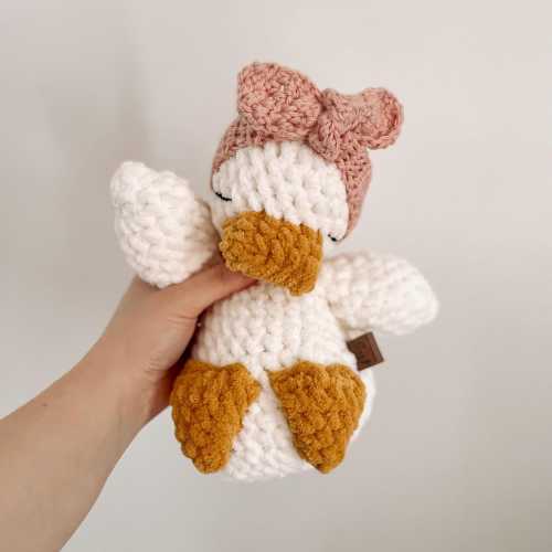 Duck Plushie | Stuffed Animal | Cozy Plushie | Della Duck | Crochet Custom Duck | Duck Stuffy | Made to Order | Baby Shower Gift