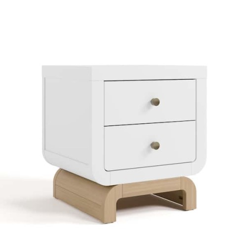 Santorini Frosted Oat with Driftwood 2 Drawer Nightstand