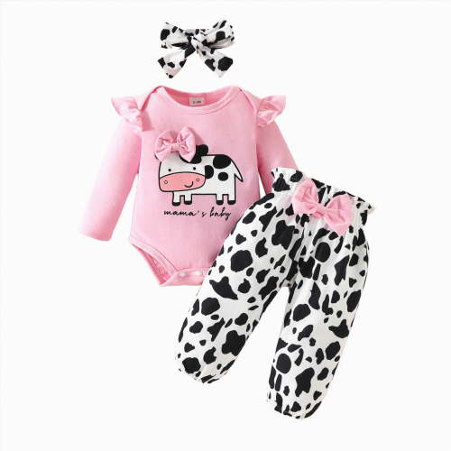 BAnala Baby Girl Clothes Baby Girl Outfits Toddler Baby Girl Clothes Floral Outfit Ruffle Sleeve Shirt with Headband 3PC Pant Set Fall Winter Clothing for Girl Red,12-18 Months