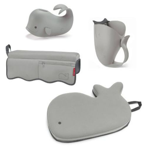 Skip Hop Moby Baby Bath Set With Four Bathtime Essentials - Gray - 4pk