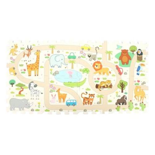 TriAction Toys Sunta Play Mat DIY Safari Set and Bus | 9 Piece Set