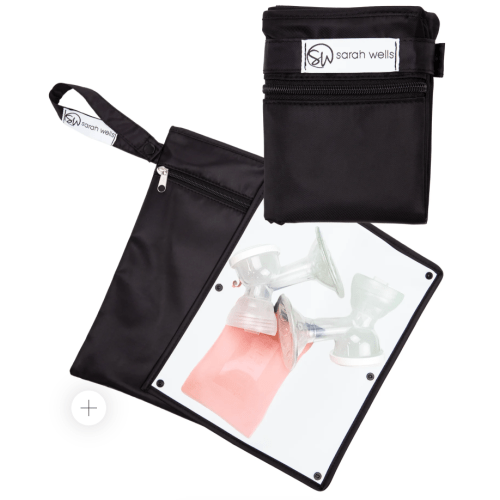 Pumparoo Wet Dry Bag with Staging Mat Black Waterproof and Portable Pump Storage – Sarah Wells Bags