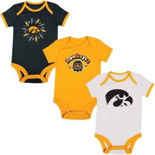 Ncaa Iowa Hawkeyes Infant Boys' 3pk Bodysuit - 0-3m