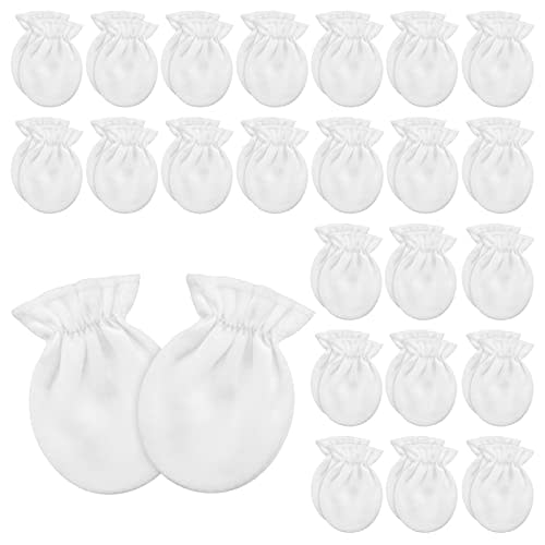 Vabean 24 Pairs Preemie Baby Mittens No Scratch Cotton Gloves Premature Baby Mittens for Preemie Boys Girls Newborn