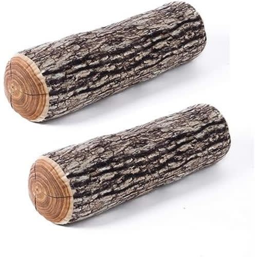 HYSEAS Decorative Round Throw Pillow, 3D Digital Print Comfortable Kids Funny Cute Wood Log Pillow Cylinder Floor Cushion for Home, Couch, Sofa, Bedroom, Living Room Decor, Trunk, 2 Pack