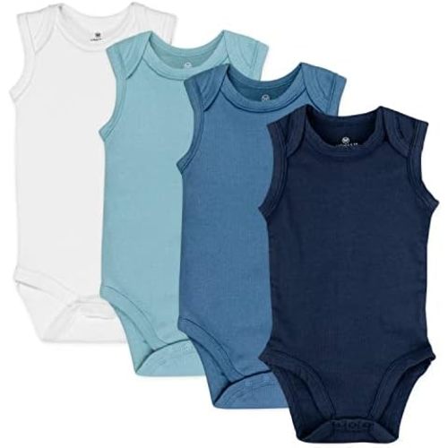 HonestBaby Sleeveless and Cami Bodysuits One-piece 100% Organic Cotton for Baby Boys, Girls, Unisex
