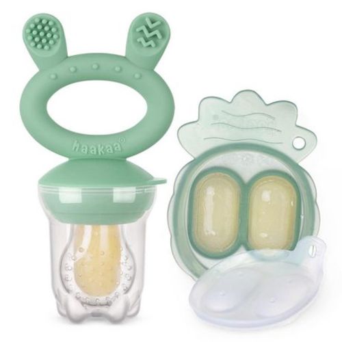 Haakaa Freeze-N-Feed Mini Combo with Silicone Food Feeder & Silicone Mini Nibble Tray|