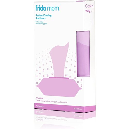Perineal Medicated Witch Hazel Full-Length Cooling Pad Liners for Postpartum Care by Frida Mom | Speeds Healing and Reduces Swelling for Perineal Area | 24-count