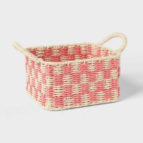 Woven Paper Small Kids' Storage Bin Pink - Pillowfort™