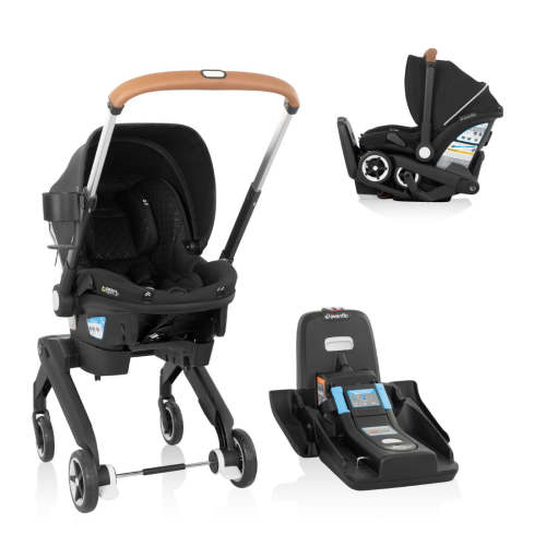 Shyft DualRide Infant Car Seat Stroller Combo with Carryall Storage and Green & Gentle Fabric (Topaz)