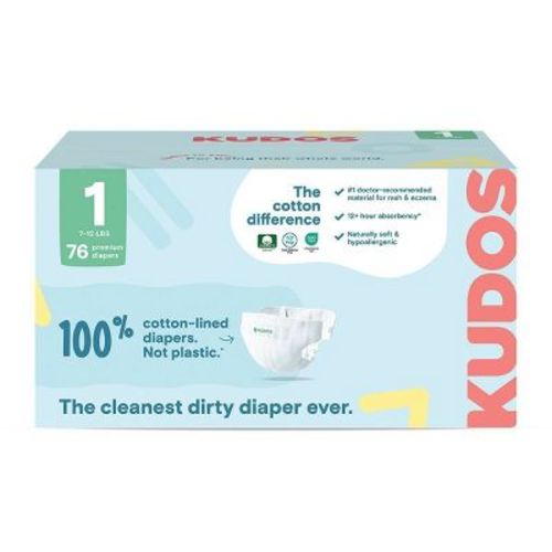 Kudos Chlorine Free Cotton-Lined Disposable Diapers - Size 4 - 54ct