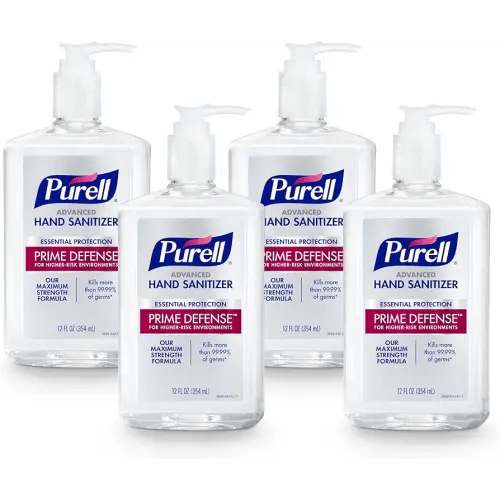 Purell Prime Defense Advanced Hand Sanitizer, Essential Protection, 12 fl oz Pump Bottles (Pack of 4) - 3699-06-EC2