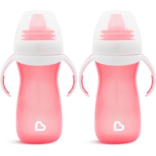 Munchkin® Gentle™ Transition Sippy Cup with Trainer Handles, 10 Ounce, Pink (Pack of 2)