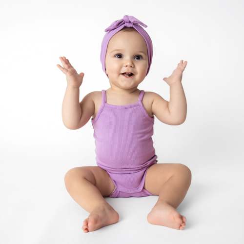 Ribbed Spaghetti Strap Bodysuit in Poi