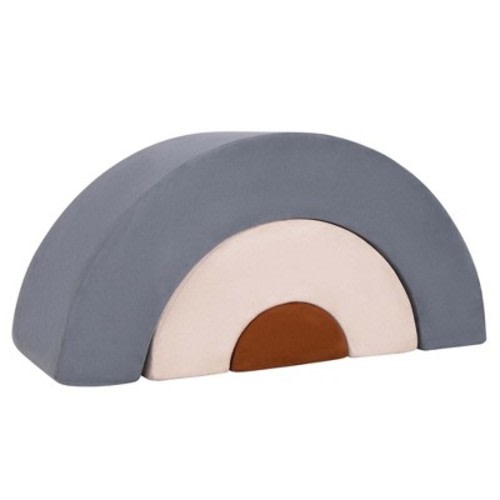 Costway 3 PCS Toddlers Climbing Toys with Elastic Filling Baby Foam Blocks Crawling Tunnel Gray