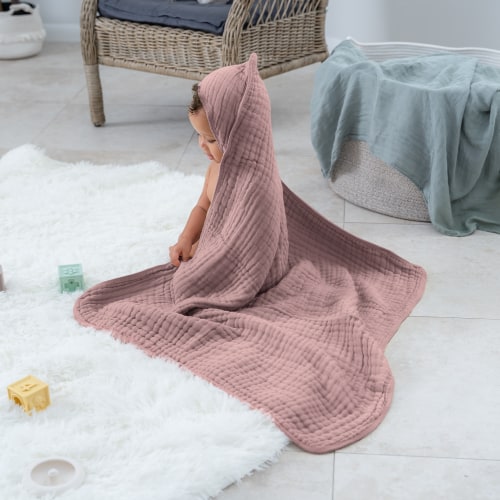 Baby Hooded Towels by Comfy Cubs - Mauve - Pack of 2