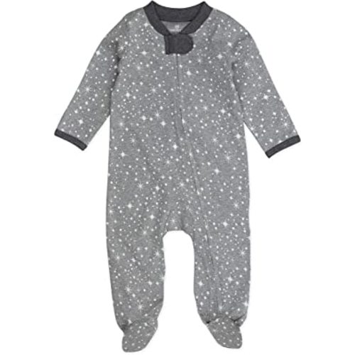 HonestBaby Sleep and Play Footed Pajamas One-Piece Sleeper Jumpsuit Zip-front PJs Organic Cotton for Baby Boys, Unisex