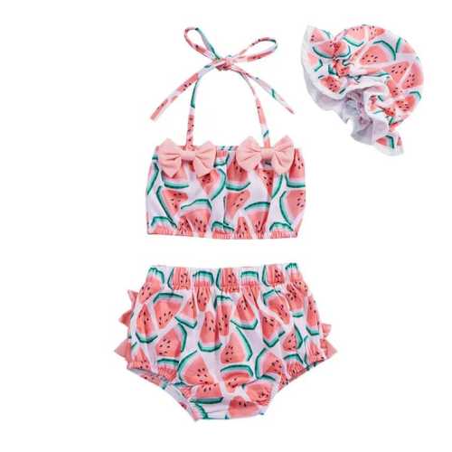 Baby Girl Watermelon Ruffled Swimsuit – The Trendy Toddlers