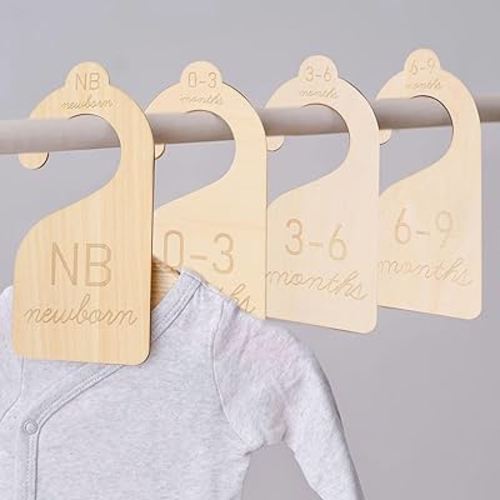 Wooden Baby Closet Dividers - Baby Closet Dividers, Wooden Baby Closet Dividers, Clothes Size Markers for Babies, Organize Babies Closet,Newborn to 24 Months for Home Nursery Clothes