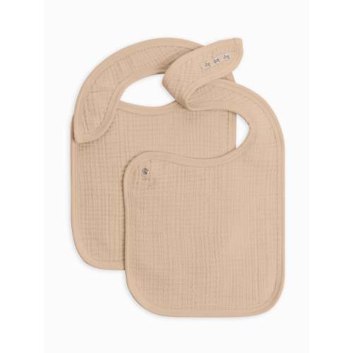 2-Pack Organic Cotton Muslin Bibs |Clay