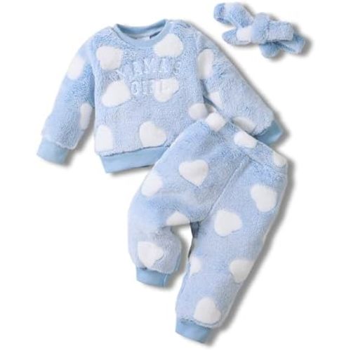 XUANHAO Infant Newborn Baby Girl Clothes Fall Winter Toddler Girls Outfits Cute Pullover Sweatshirts Tops Pants Clothing Sets