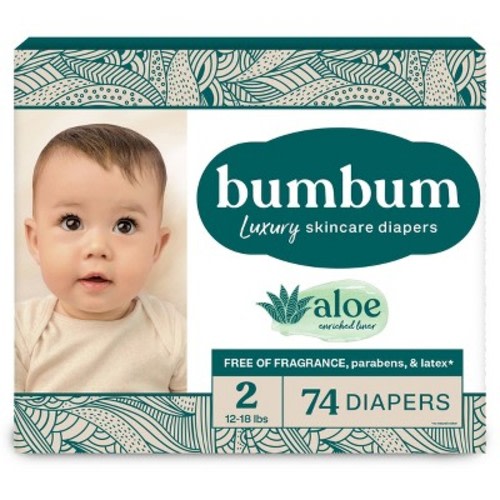 bumbum Luxury Skincare Disposable Diapers - Size 2 - 74ct