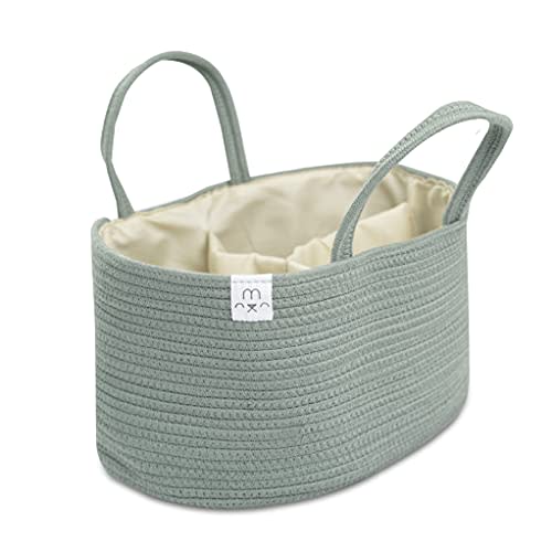 Natemia Baby Nappy Caddy Organiser - Large Portable Baby Caddy for Diapers and Wipes, Baby Basket for Newborn, Baby Storage Basket, Baby Baskets for Hampers, Gift Basket