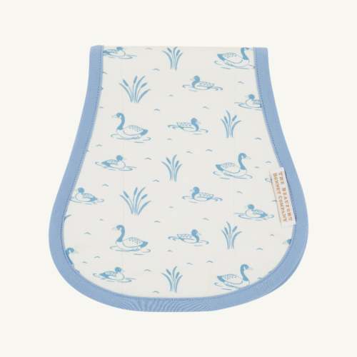 Oopsie Daisy Burp Cloth - Quack Quack Honk (Palmetto Pearl) with Barrington Blue