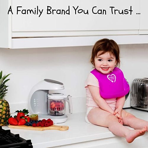 Baby Food Maker | Baby Food Processor Blender Grinder Steamer | Cooks & Blends Healthy Homemade Baby Food in Minutes | Self Cleans | Touch Screen Control | 6 Reusable Food Pouches - White
