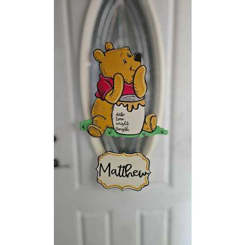 Custom Baby Announcement, Hospital Door Hanger, Baby Boy Winnie the Pooh Inspired Door Hanger, Baby Boy Hospital Door Hanger, Baby Girl