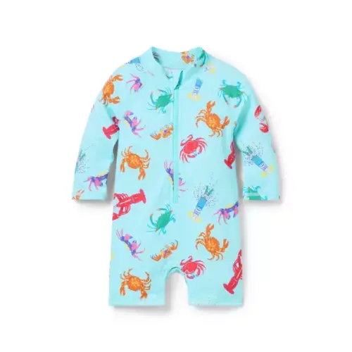 Baby Sea Glass Blue Shellfish Baby Recycled Shellfish Rash Guard Swimsuit by Janie and Jack