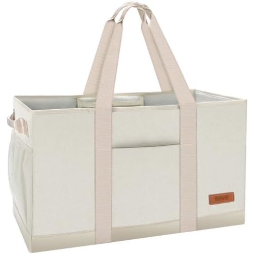 WONDAY Standing Extra Large Reusable Grocery Bag Carrier with Handle, Thirty One Utility Tote Foldable for Shopping and Beach