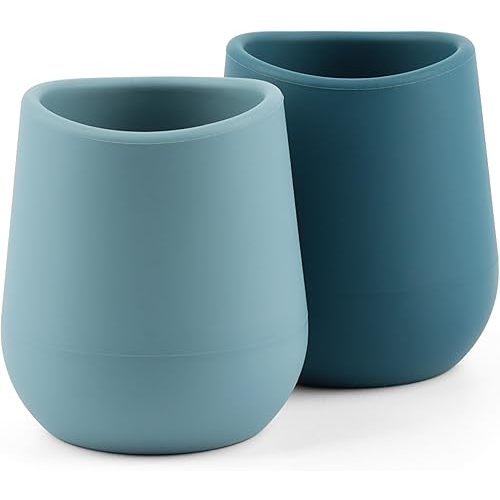 Silicone Baby Cups for 6-12 Months Infants, Silicone Tiny Cups Open Training Cup for Baby Led Weaning, 2 Pack (Color 3)