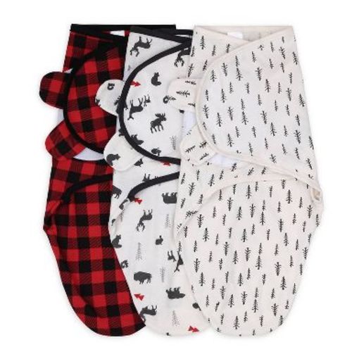 The Peanutshell Swaddle Wrap Woodland Plaid - S/M 3pk