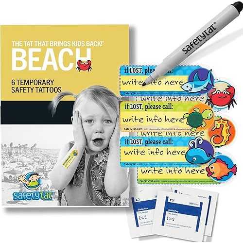 Quick Stick Write-on! Child ID Tattoos NEW (Beach 6pk.)