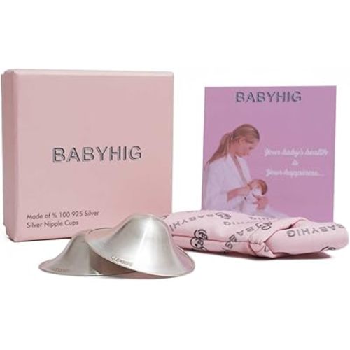 The Orginal Silver Nursing Cups – Silver Nipple Shields for Breastfeeding - Nipple Guards Protector for Breastfeeding - Nipple Shields for Nursing Newborn – Nickel Free – 925 Silver