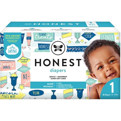 The Honest Company The Honest Company Baby Diapers with True Absorb Technology, Drive-in, Size 1, 80 Count, 80 Count - The Honest Company The Honest Company Baby Diapers With True Absorb Technology, Drive-in, Size 1, 80 Count, 80 Count