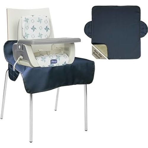 WOMUMON Extra Large Booster Chair Cover, Dining Chair Seat Protector Cover for Booster Seat, Non-Slip Backing, Waterproof, Oil-Proof and Stain-Proof, Easy to Wipe Clean