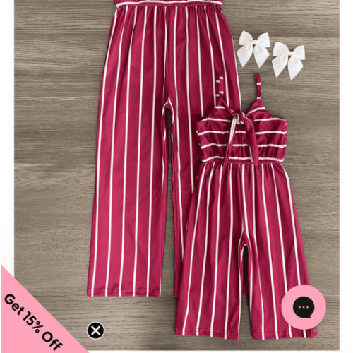 Mom & Me - Stripe Jumpsuit | Sparkle In Pink