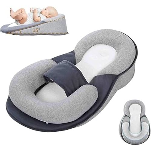 Baby Feeding Support Pillow,Reflux Breastfeeding Nursing Pillows,Baby Wedge Pillow for Newborn Support,Anti Reflux Newborn Removable Feeding Pillows for Reducing Spit-Up