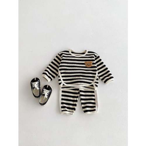 Toddler Bear Waffle Stripe Cotton Sweats Set – Peachy Bloomers