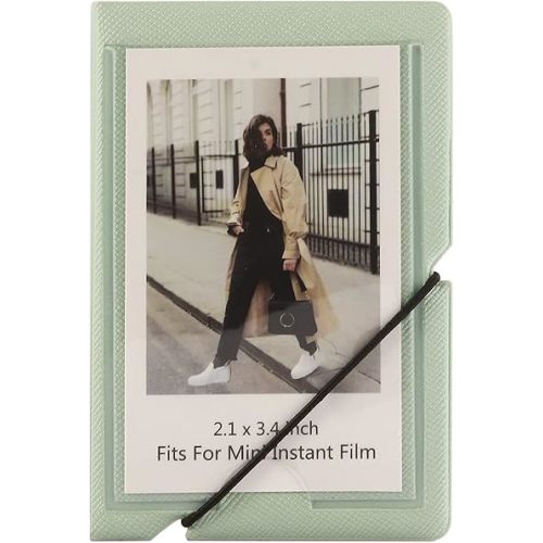 Mini Instant Film Photo Album Holds 28 Photos Fits For Fujufilm instax Mini 11 9 8 8+ 70 7S 90 25,Polaroid Snap PIC-300,Kodak Mini 3 inch Film,Lomography (Mint Green, 1 Pack)