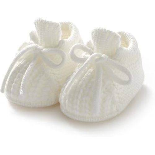 DovFanny Baby Booties Newborn Baby First Shoes Cozy Warm Knit Soft Booties for Toddler Infant Boy Girl