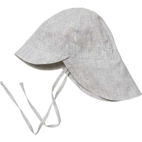 Safari Neck Brim Chin Tie Summer Hat, Mini Stripes Navy - HutteliHut | Maisonette