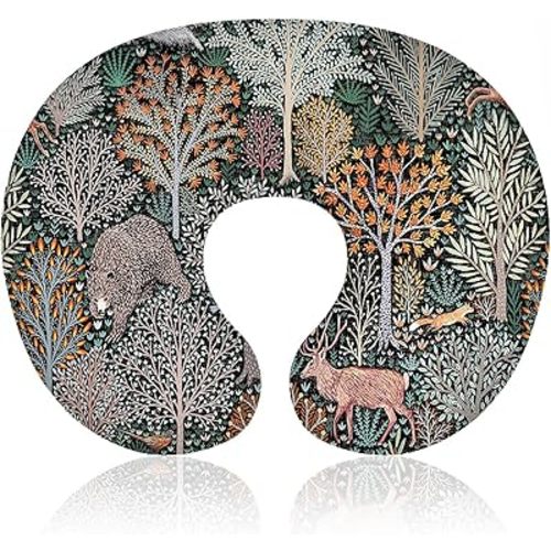 Boyoung Stretchy Nursing Pillow Covers Ultra Soft Slipcovers for Breastfeeding, Fits Standard Infant Support Pillows, Positioners, Nursing Pillow Case, Forest Animals Pattern, 22.5 x 18 inches